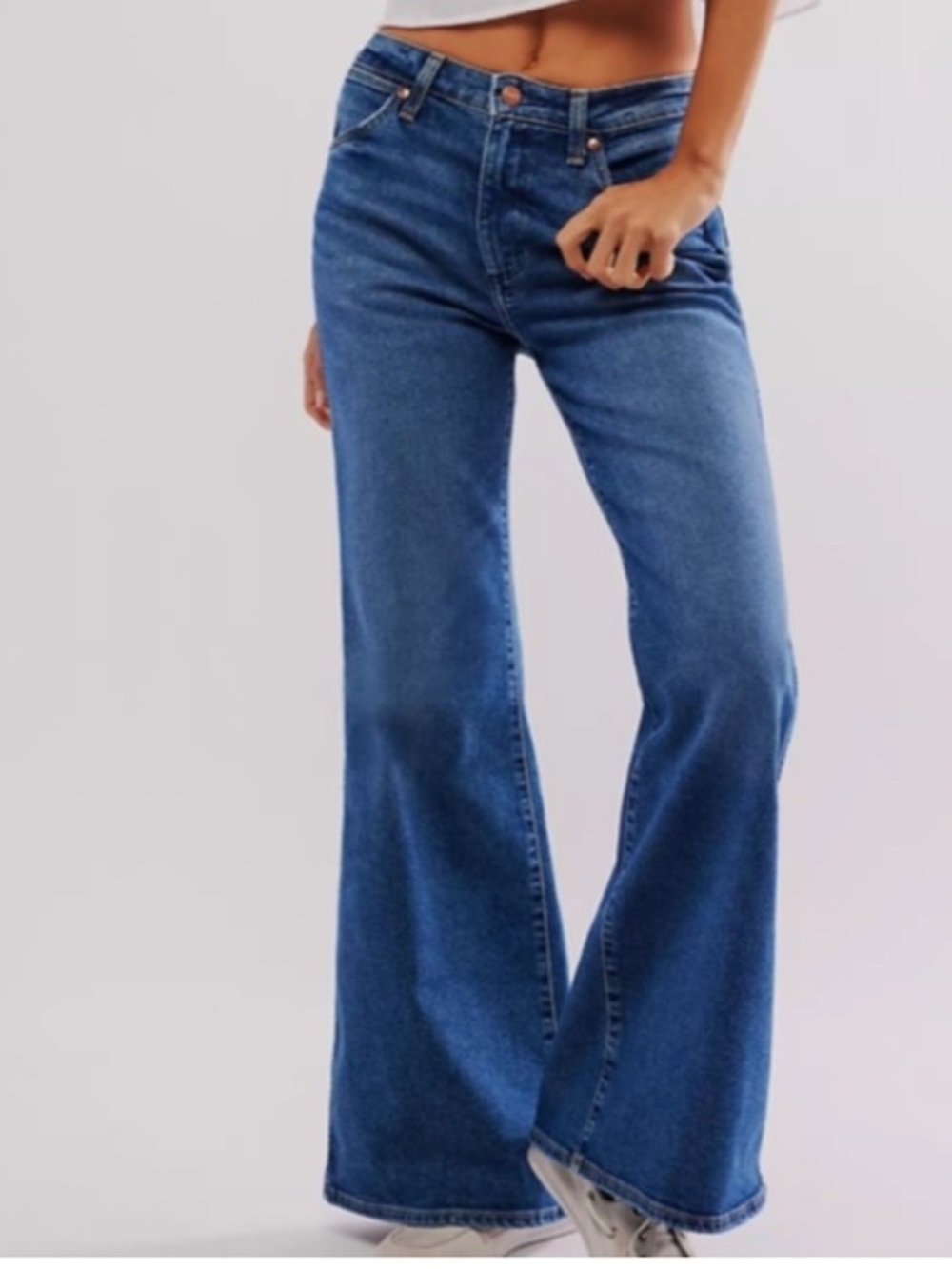 Wrangler Wanderer Dark Blue High-Rise Wide-Leg Jeans